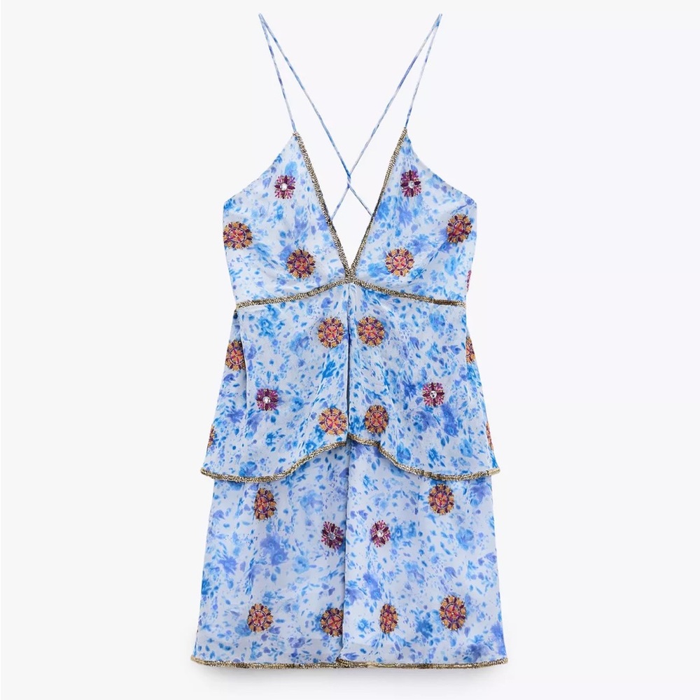 Zara Blue Floral Dress